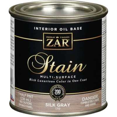 ZAR Oil-Based Wood Stain, Silk Gray, 1/2 Pt.